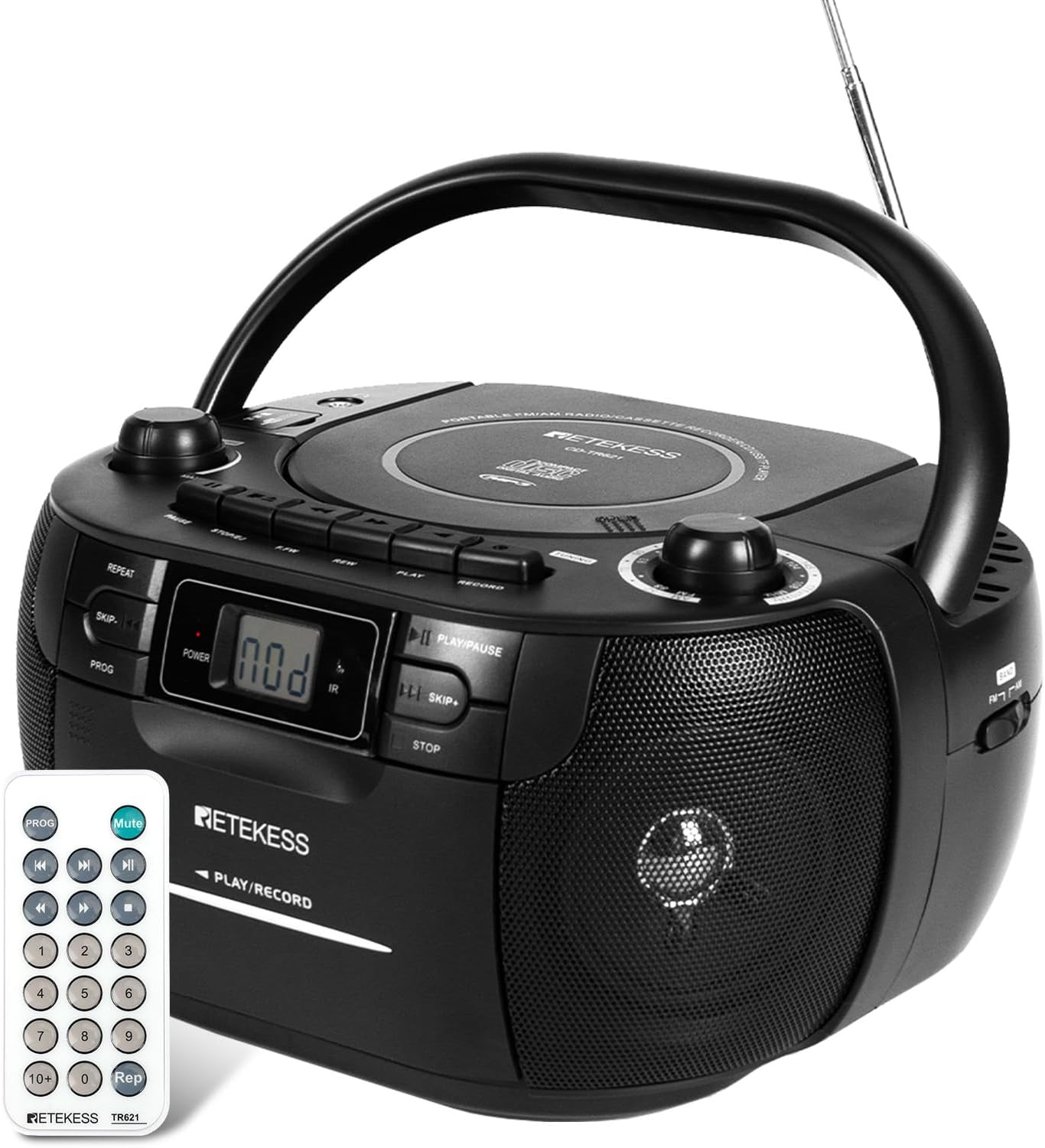 Retekess TR621 CD Player Boombox with Cassette and Radio