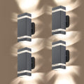 LMP 4 Pack LED Square Up and Down Outdoor Wall Lights - Durable 3000K
