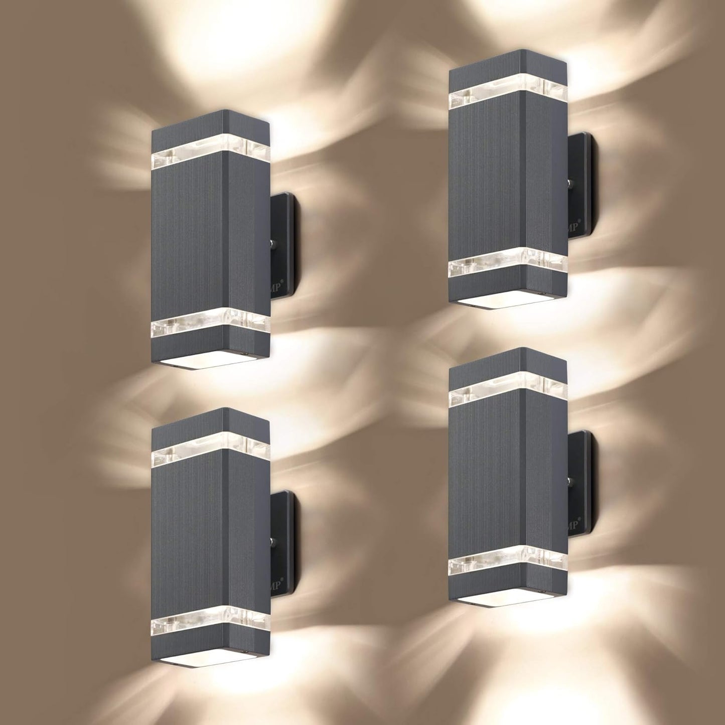LMP 4 Pack LED Square Up and Down Lights for Outdoor Use