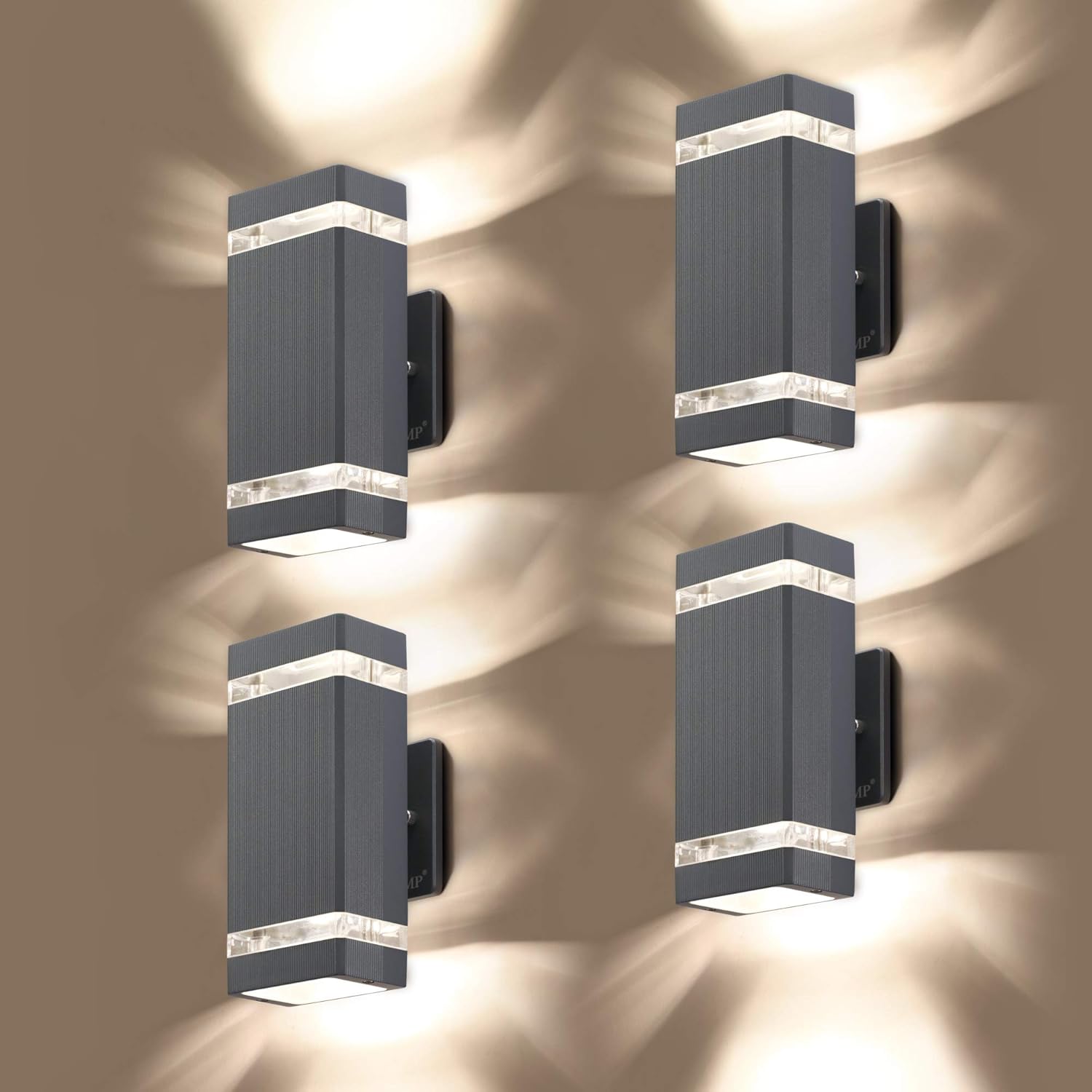 LMP 4 Pack LED Square Up and Down Lights for Outdoor Use
