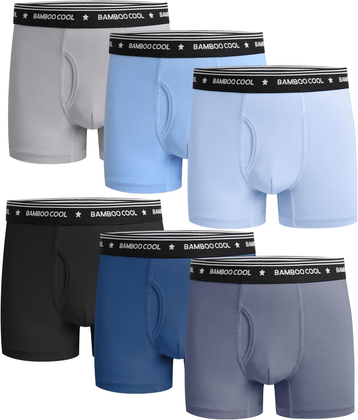 Bamboo Cool Boys Underwear Lightweight Moisture-Wicking Boxer Briefs