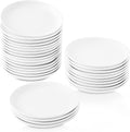 30-Piece Ceramic Appetizer Plates 5.6 in - Classic White Set