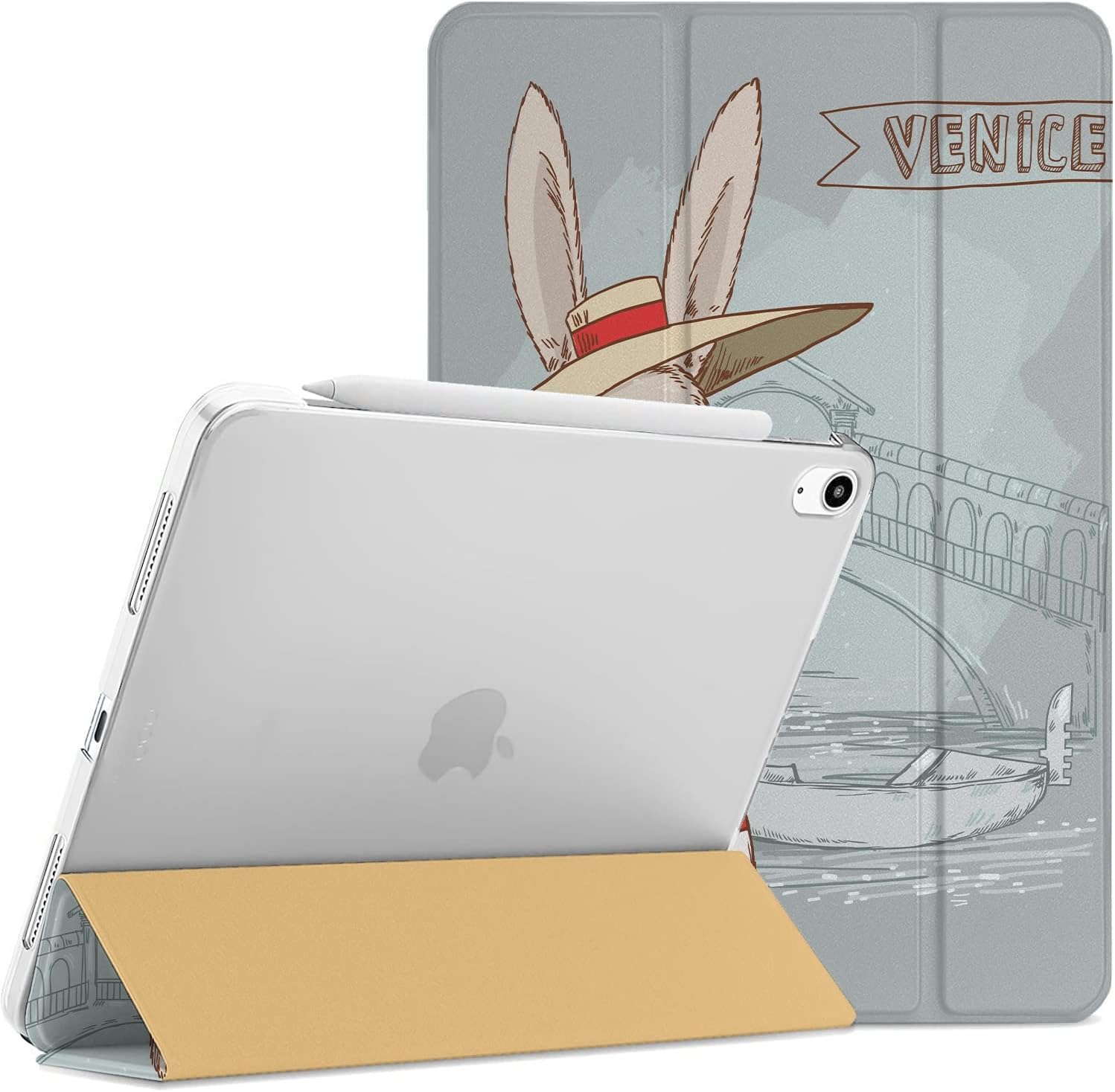 DuraSafe iPad PRO 11 Inch 1st Gen Trifold Hard Case - Rabbit Print