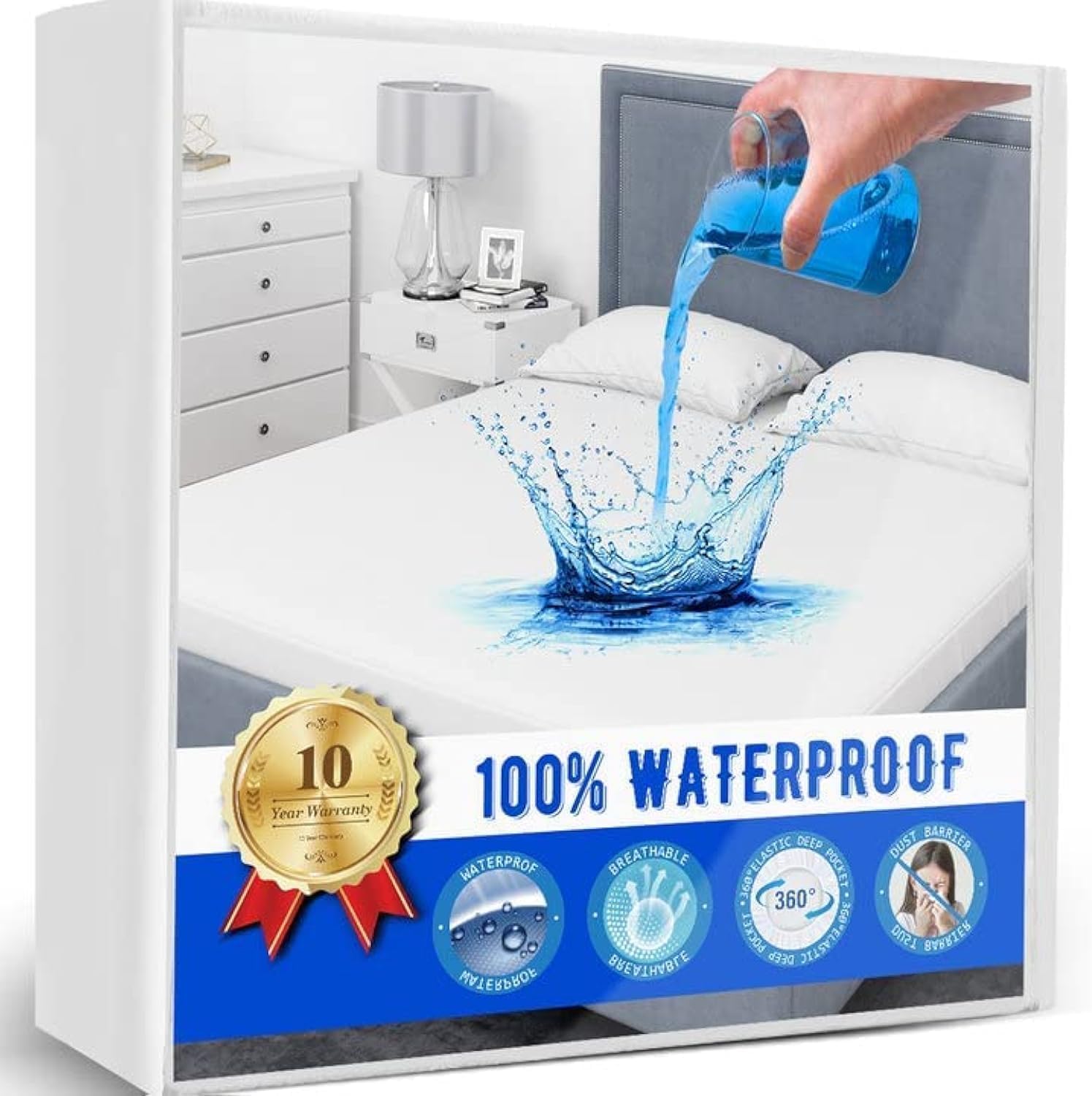 King Mattress Protector Waterproof Soft Breathable Terry Cover