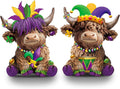 Highland Cow Figurines 2 Pcs - Charming Rustic Tiered Tray Decor