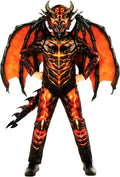 Morph Lava Dragon Costume Kids with Wings - Red Fire Lizard for Boys