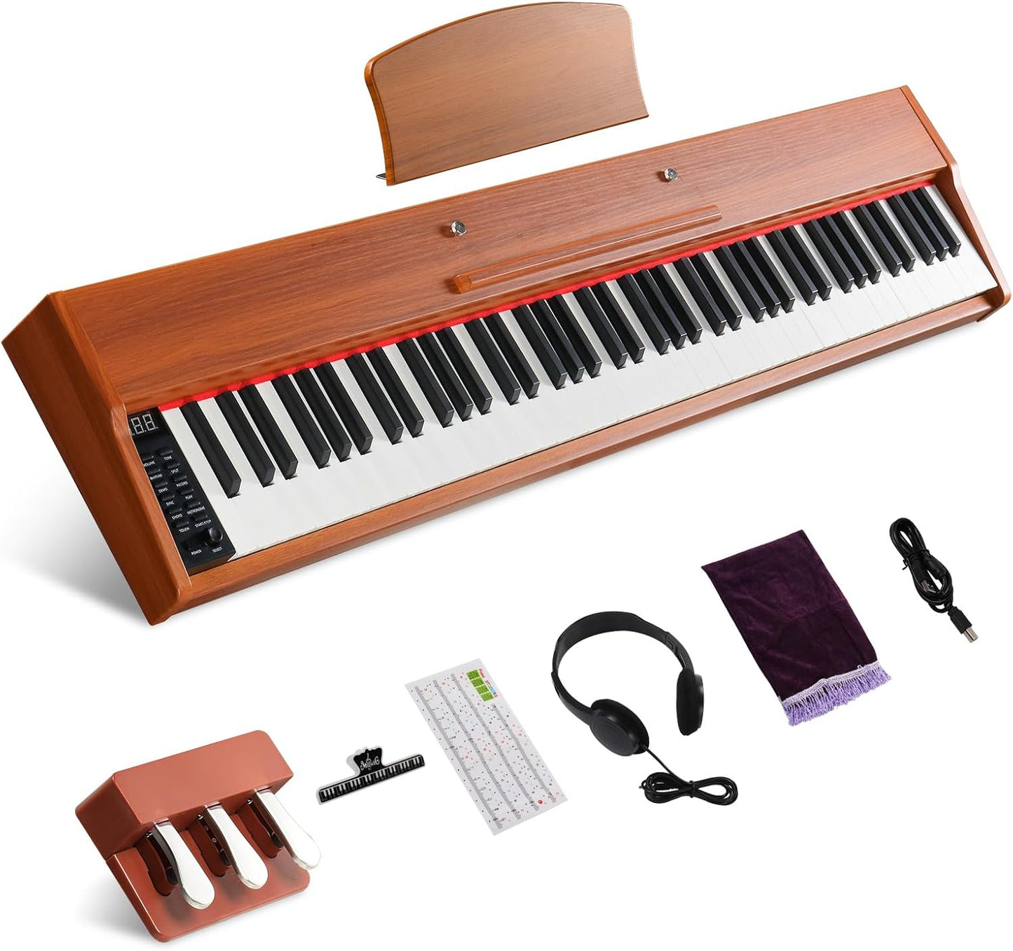 Portable 88-Key Electric Piano with Pedals & Bluetooth