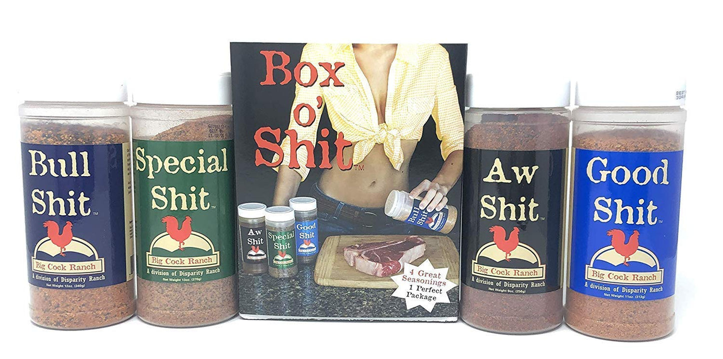 Big Cock Ranch Box o' Shit Sampler Pack of 4 Unique Seasonings
