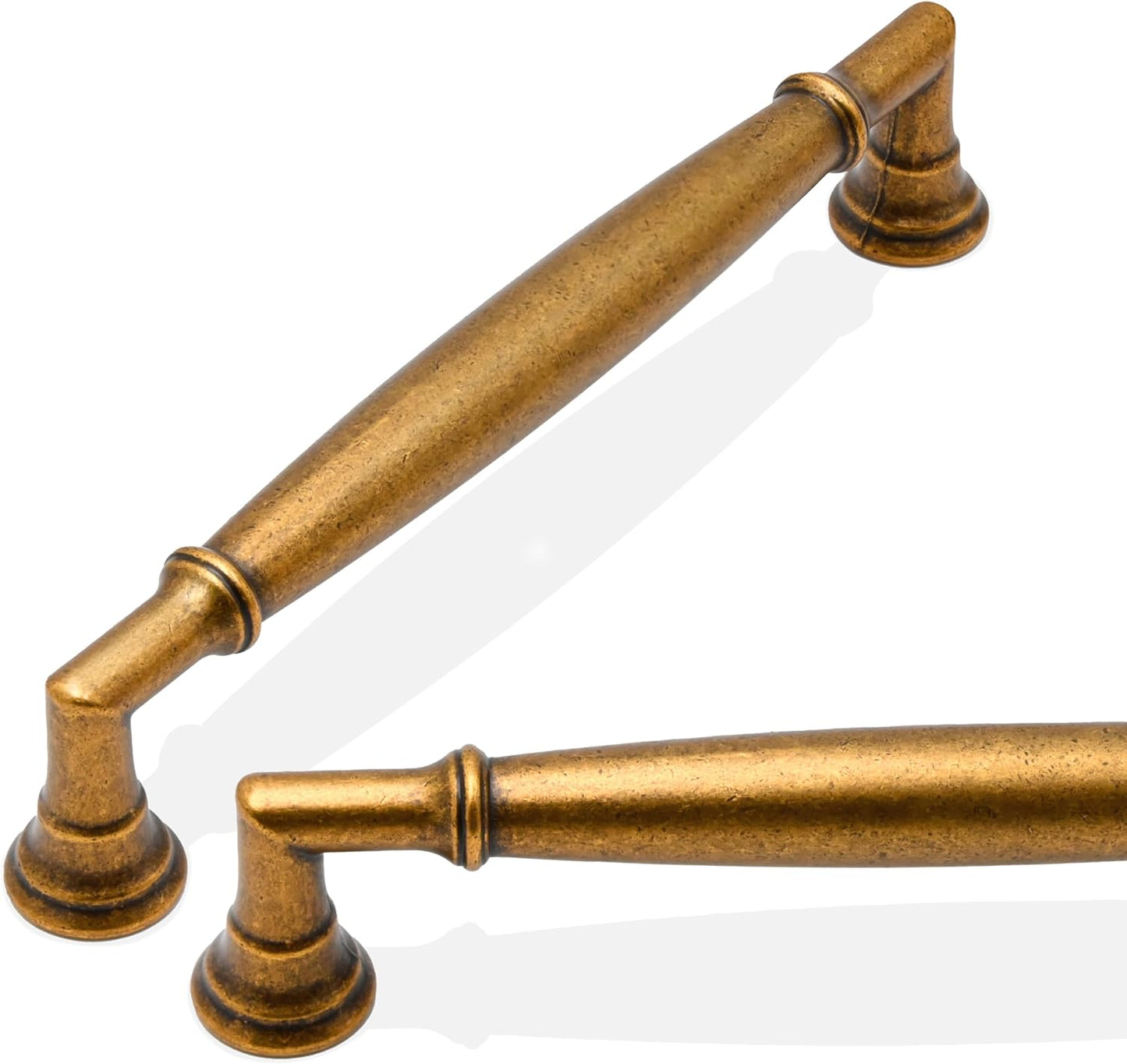 10 Pack Antique Brass Cabinet Pulls for Kitchen and Furniture