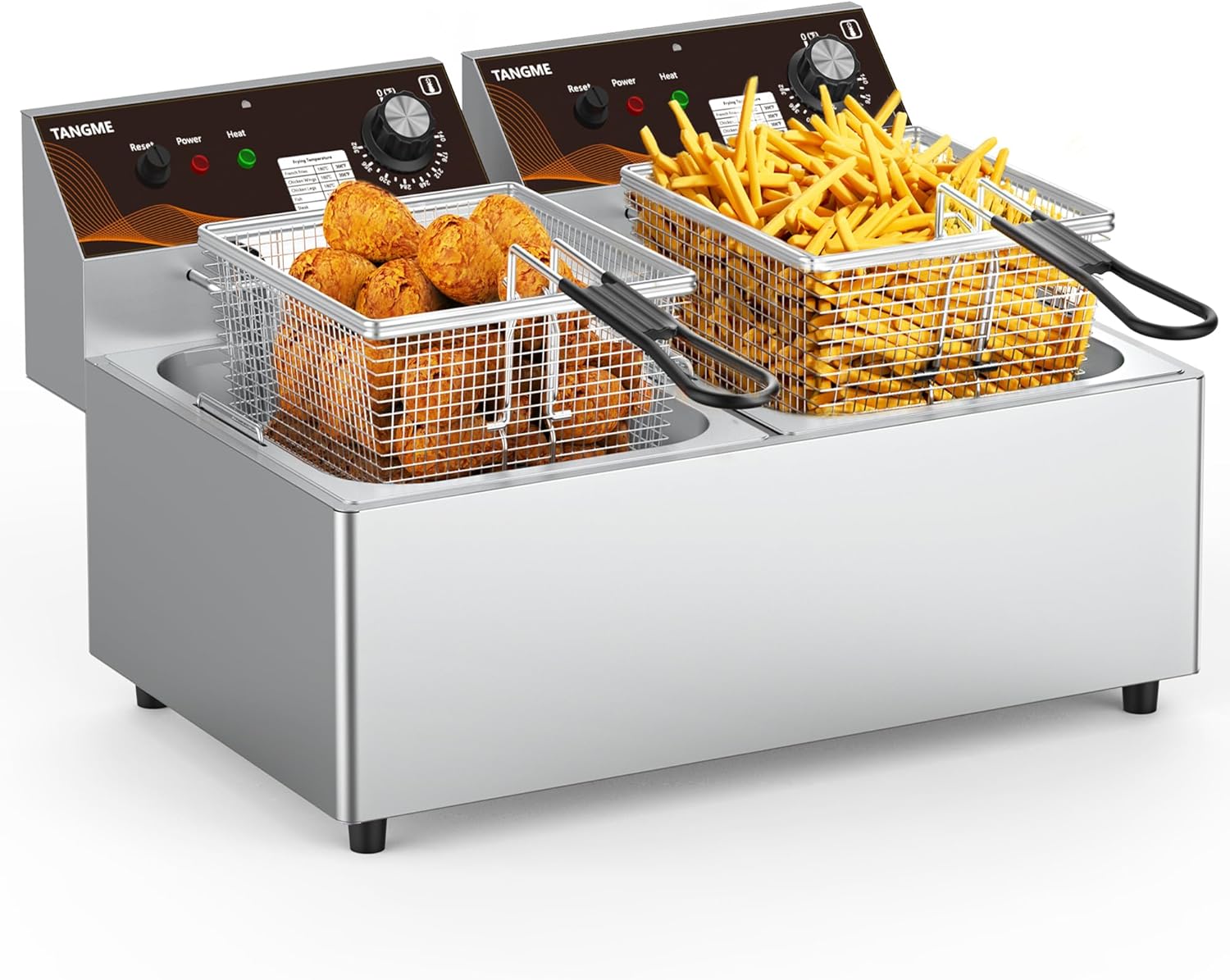 Commercial Deep Fryer with Baskets for Heavy Duty Cooking