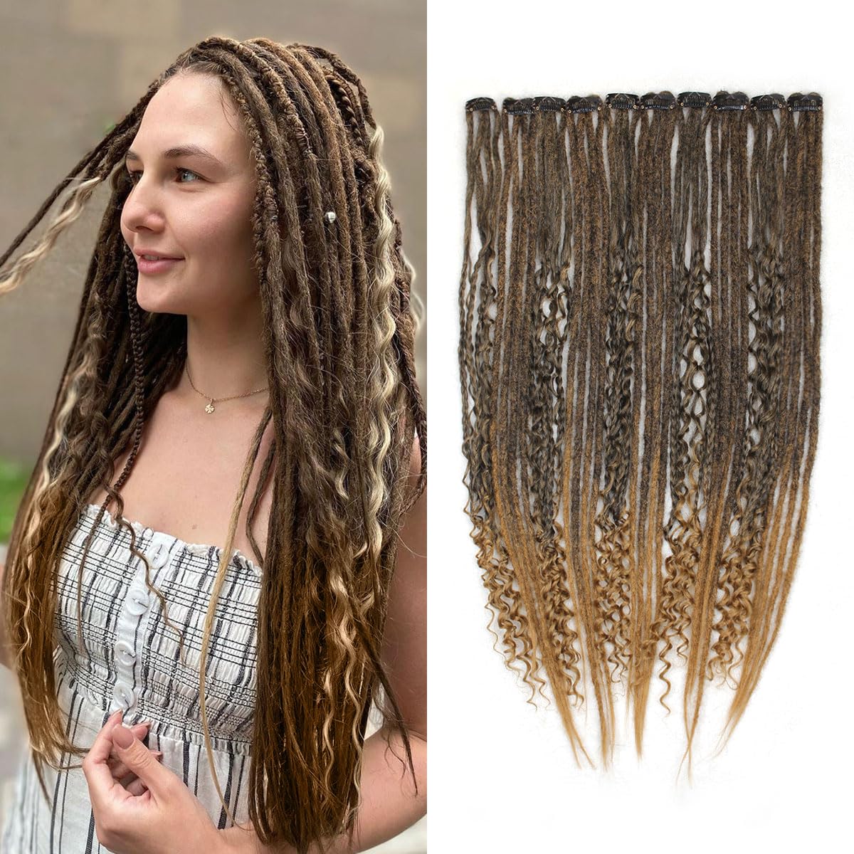 24 Inch Clip in Dreadlock Hair Extensions for Stylish Looks