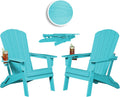 Folding Adirondack Chair Wooden Textured with Cup Holder - Comfortable