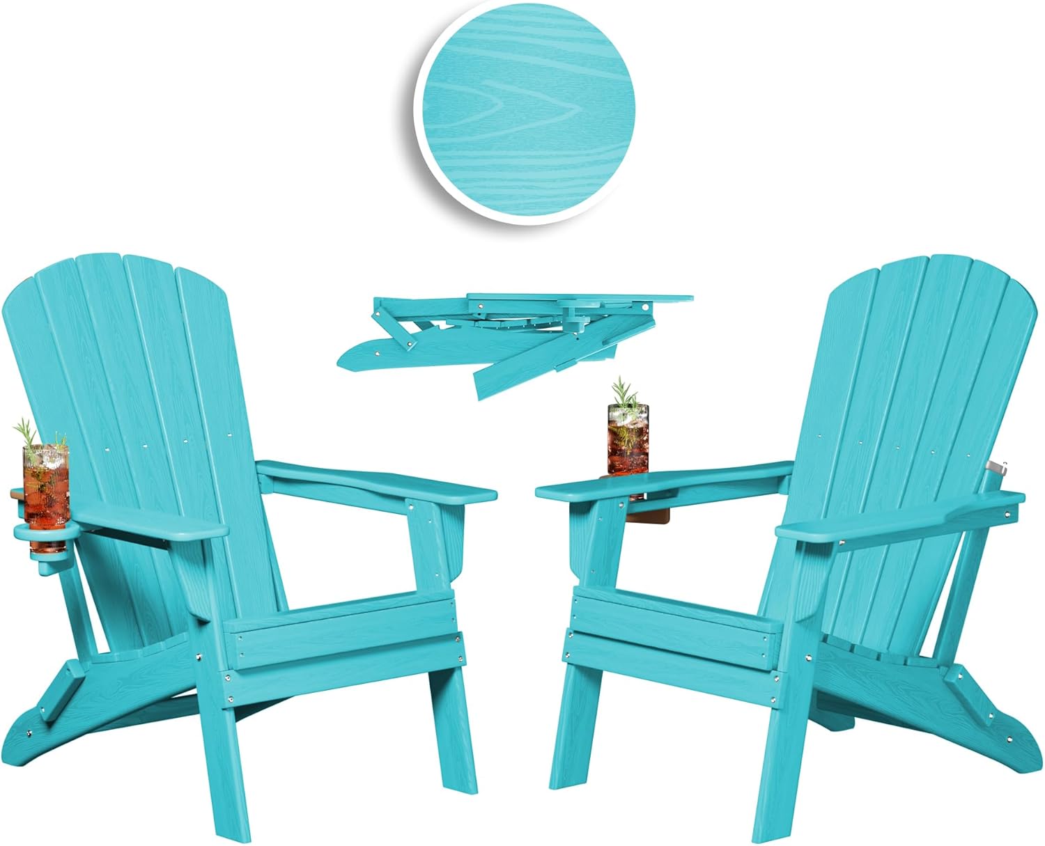 Folding Adirondack Chair with Cup Holder for Ultimate Comfort