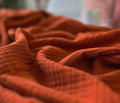 Muslin Blanket 100% Organic Cotton 50x60 - Lightweight Terracotta
