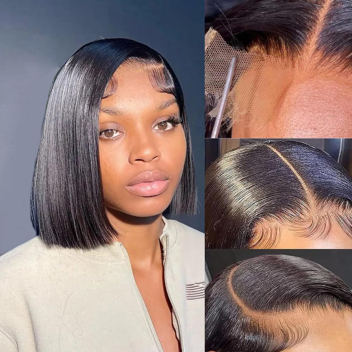 6x6 Bob Wig Human Hair for Women - 10 Inch Lace Front Wig