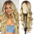 Long Blonde Wavy Wig 26in - Natural-Looking Body Wave Wig