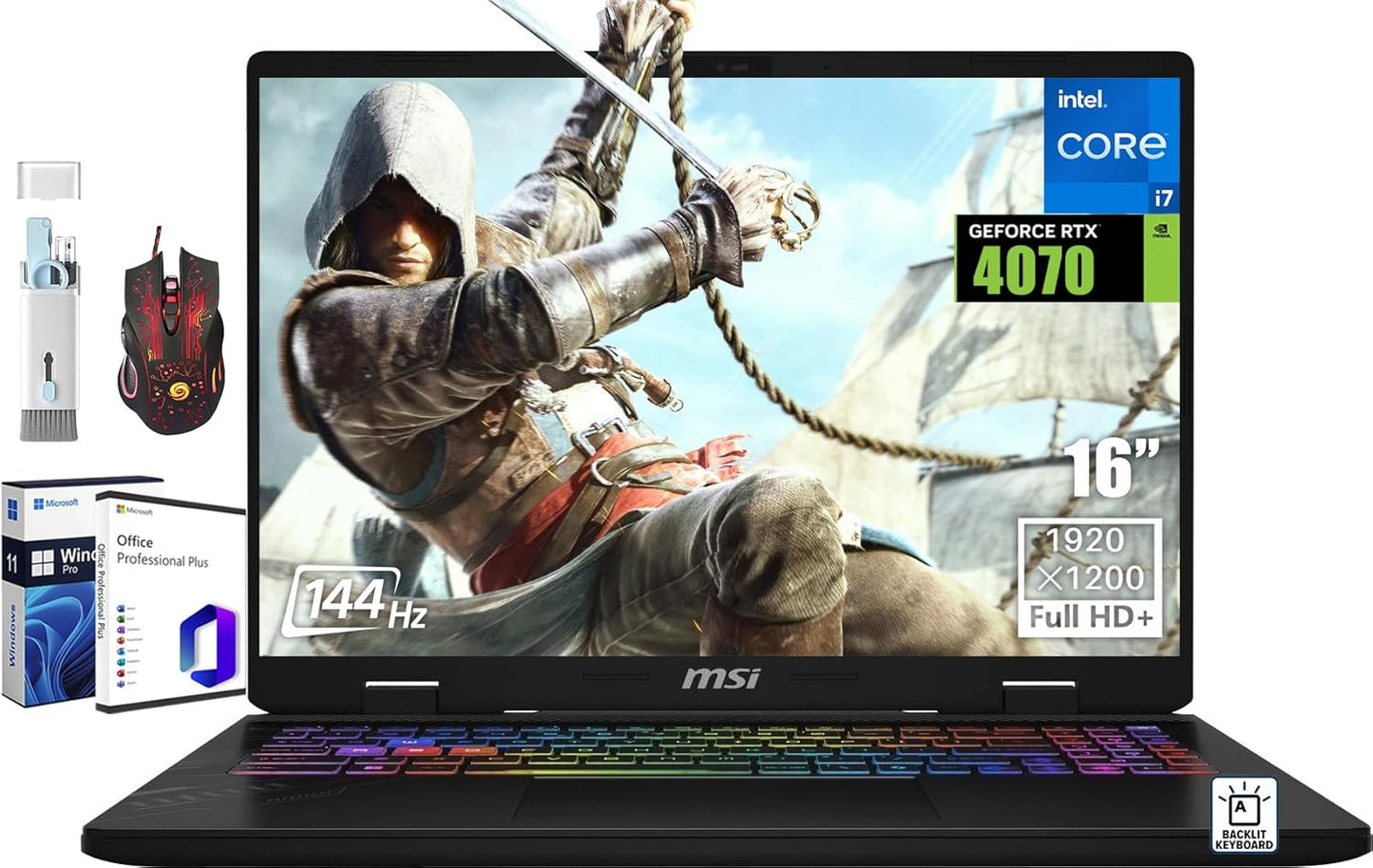 MSI Crosshair 16 Gaming Laptop: Immersive 144Hz FHD+ Display