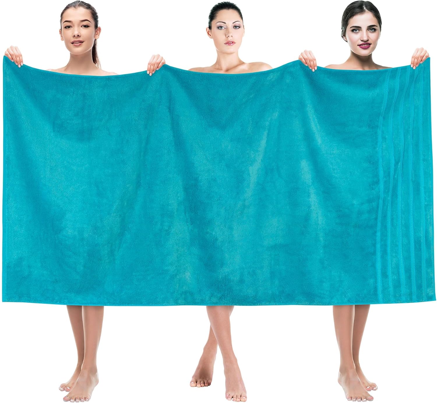 Oversized Luxury Bath Towels 35x70 in Aqua Blue for Comfort