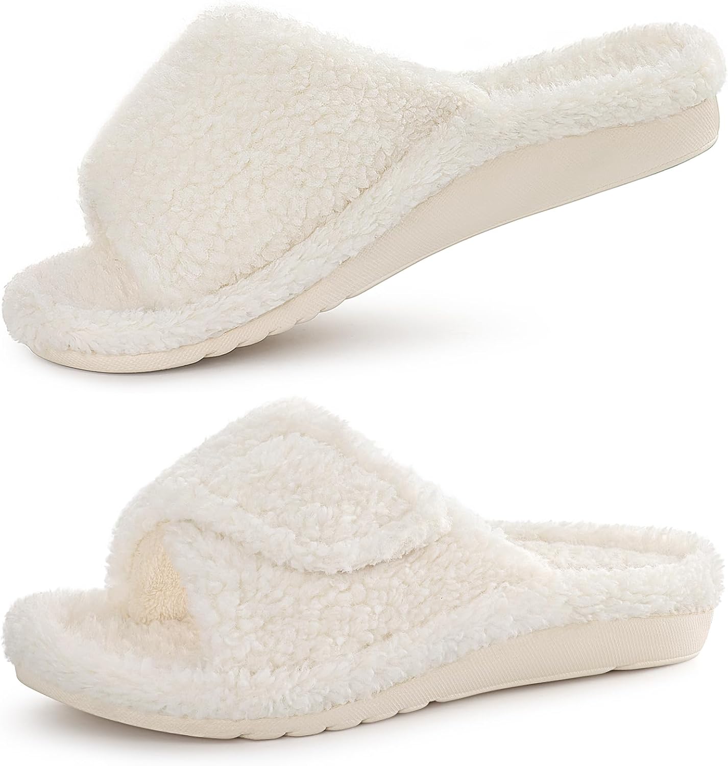 Litfun Womens Fuzzy Arch Support Slippers for Ultimate Comfort