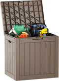 31 Gallon Outdoor Storage Box - Waterproof Brown Deck Box