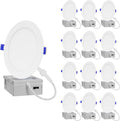 6-Inch Slim LED Recessed Lights 12-Pack - Adjustable Color Temps