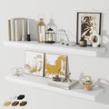 Floating Shelves 40 in x 8 in White - Rustic Wall Display Shelves