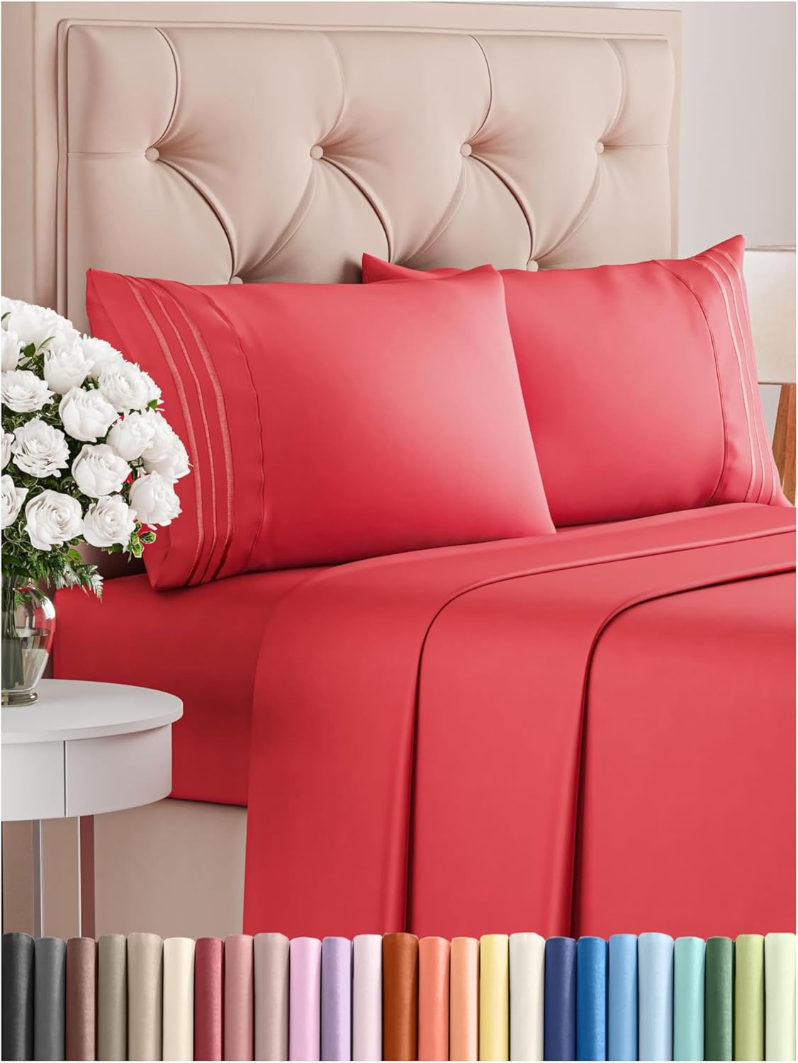 Cal King Size 4 Piece Sheet Set - Comfy Breathable Cooling Sheets