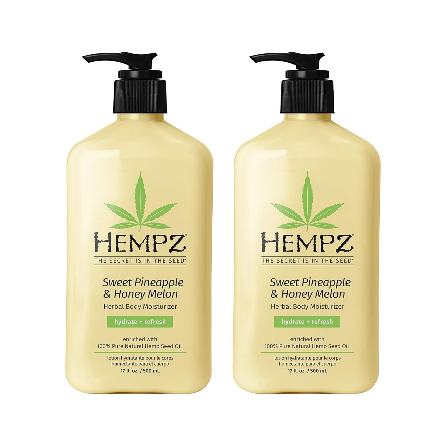 Hempz Body Lotion Sweet Pineapple & Honey Melon 2-Pack Bundle
