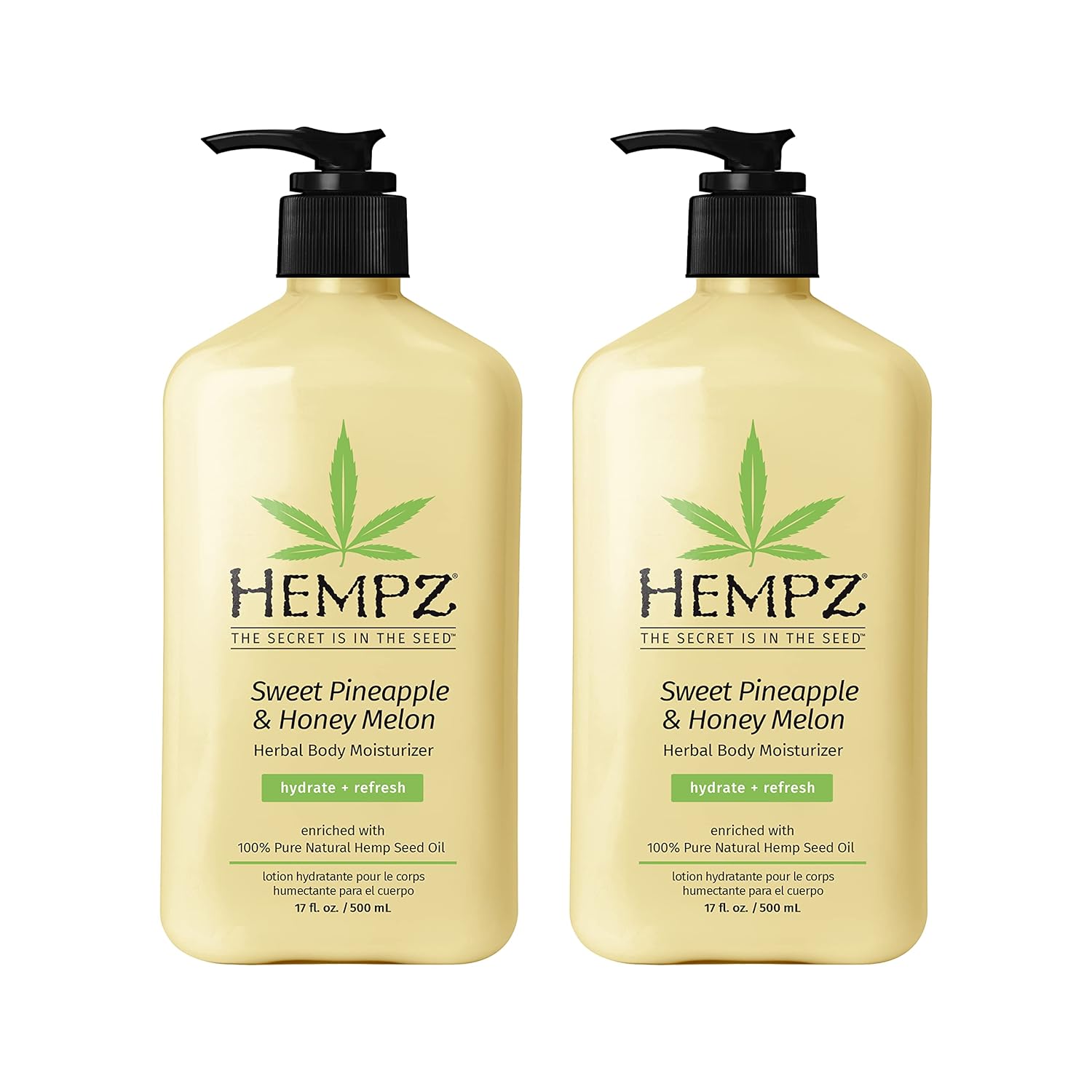 Hempz Body Lotion Sweet Pineapple & Honey Melon 2-Pack Bundle