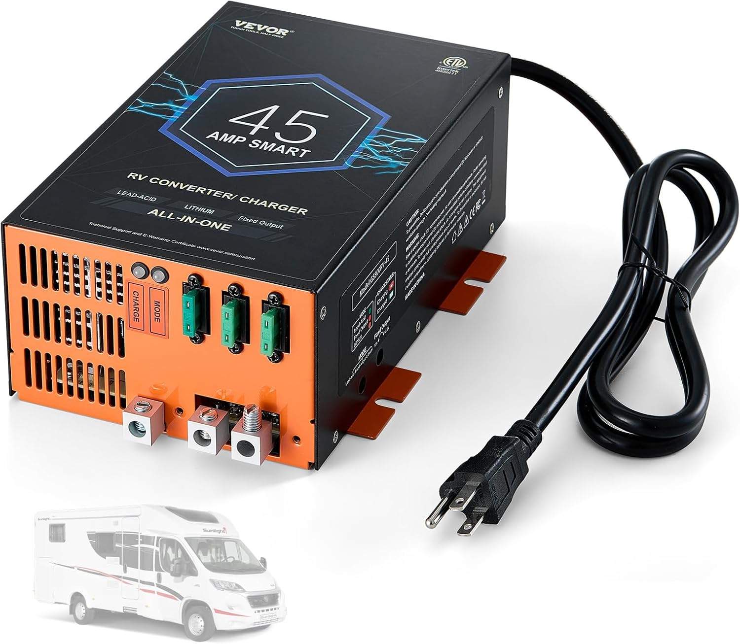 VEVOR RV Converter 45 Amp 110V AC to 12V DC Power Charger
