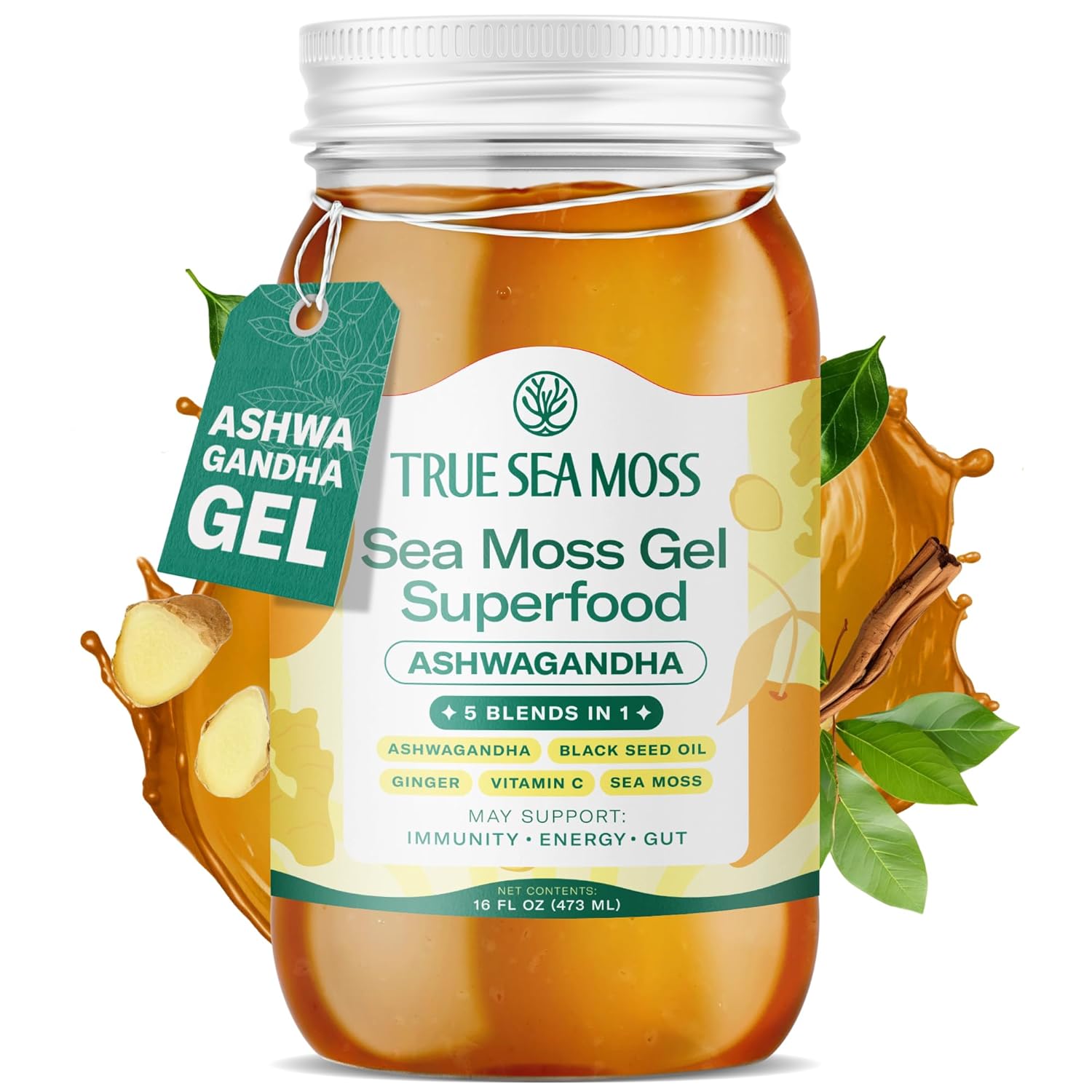 TrueSeaMoss Sea Moss Gel with Ashwagandha for Wellness Boost