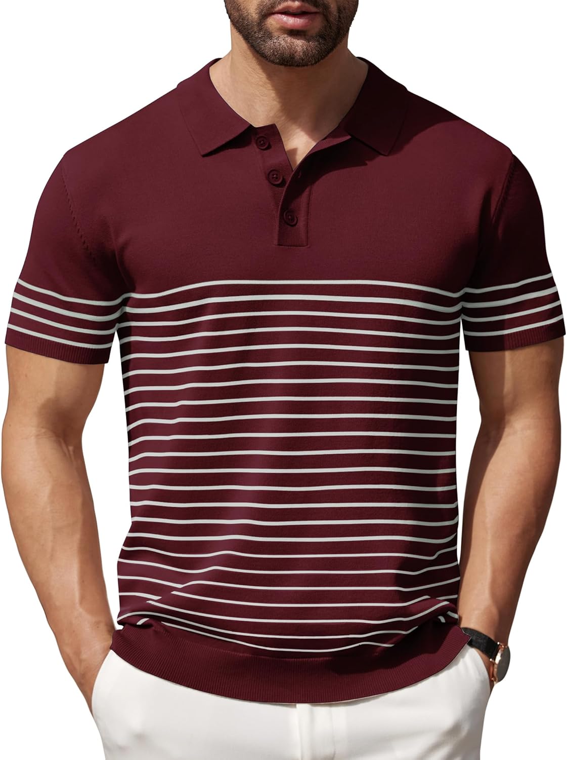 COOFANDY Men's Knit Polo Shirts for Casual and Golf Wear
