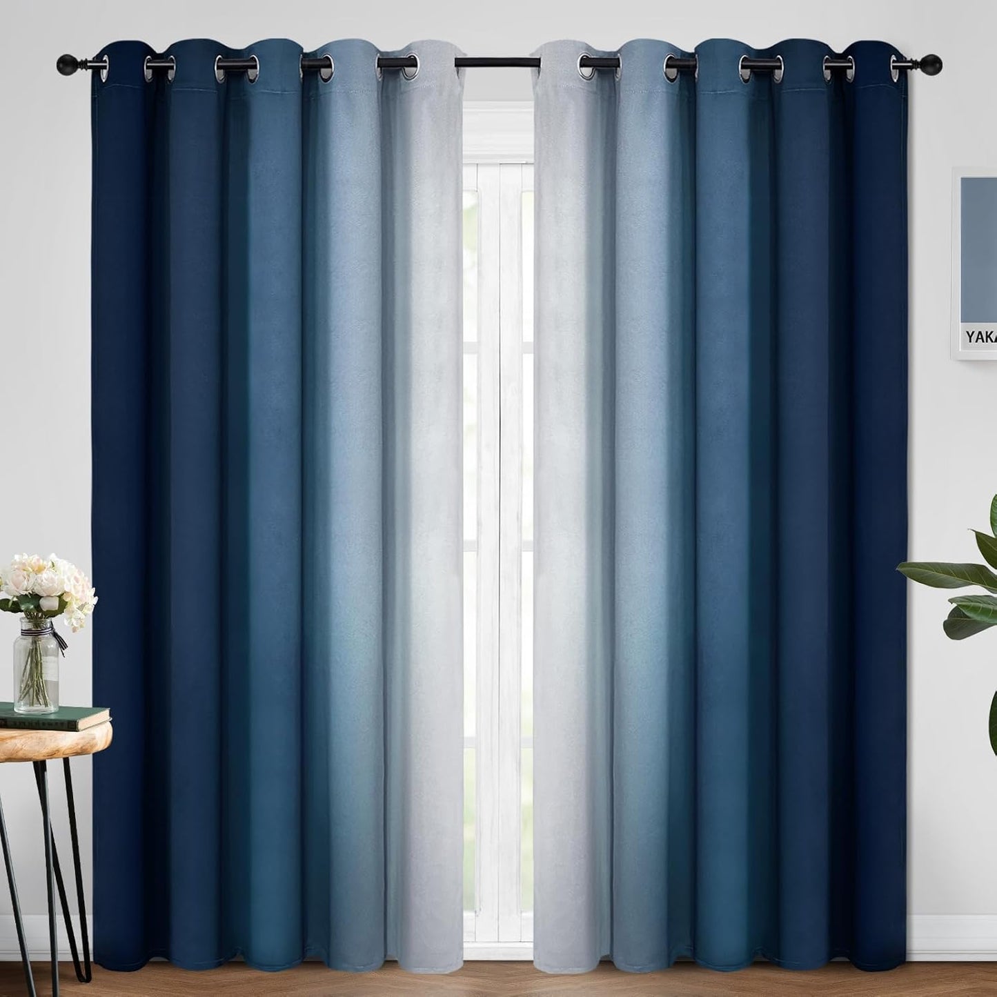 Yakamok Ombre Curtains for Bedroom, Room Darkening Drapes