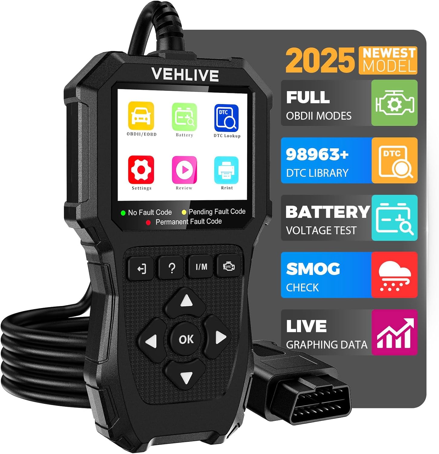 OBD2 Scanner Diagnostic Tool for All OBDII Cars After 1996