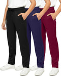 Boys Mesh Open Bottom Sweatpants 3-Pack - Lightweight Activewear Keeps
