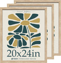 20x24 Oak Poster Frame 3 Pack - Natural Solid Wood Wall Gallery Frames