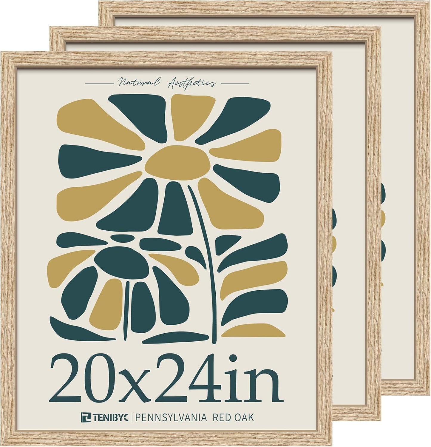 20x24 Oak Poster Frame 3 Pack for Timeless Home Decor