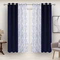 BONZER Mix and Match Curtains Set of 4 Panels - Sheer + Blackout