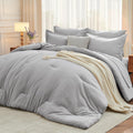 MUXHOMO 7 Pieces King Comforter Set - All Season Soft King Bedding