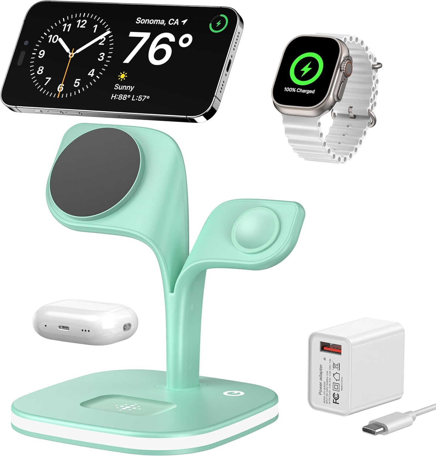 5 in 1 Fast Mag-Safe Wireless Charger Stand for iPhone and More