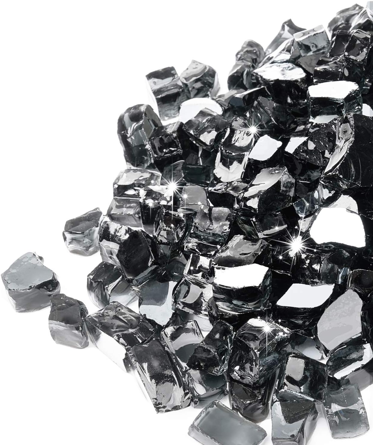 GASPRO 20 lbs Black Fire Glass for Stunning Fire Pits and Fireplaces