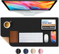 ERGO OFFICE Small Black Leather Desk Mat - Non-Slip & Waterproof