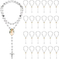 Sublimation Rosary Necklace Blanks (24 Pcs) - DIY Photo Prayer Beads