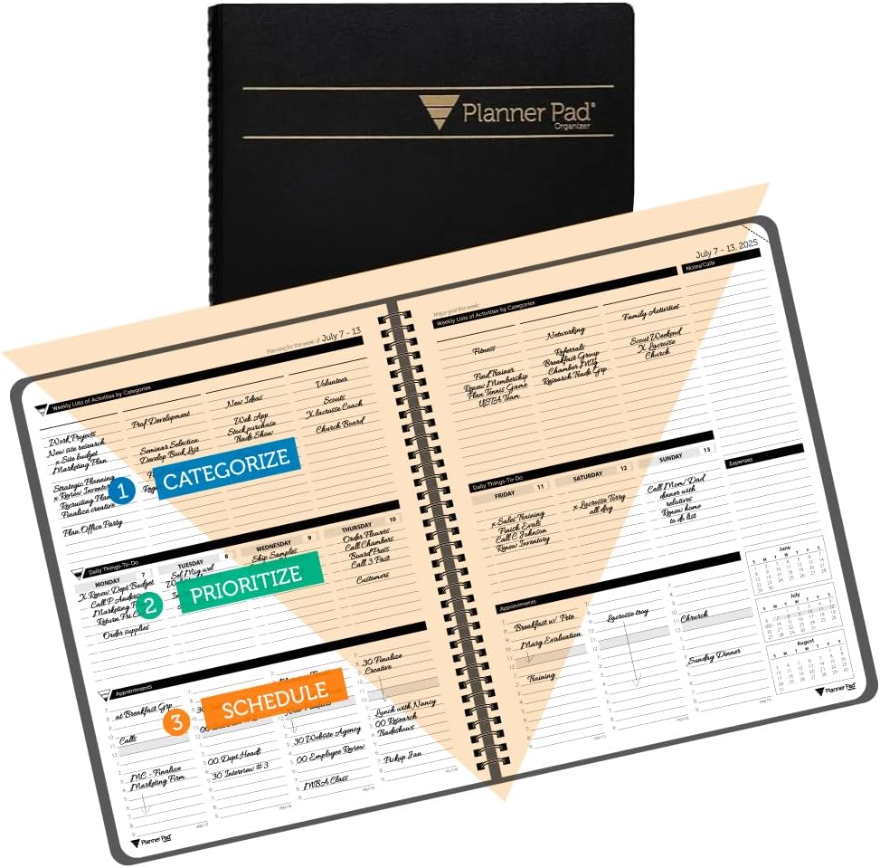 Planner Pad Spiral Bound 3-Tier Funnel Down Organizer Review