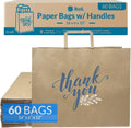 Paper Shopping Bags with Handles 16in x6in x12in - 60 Pack