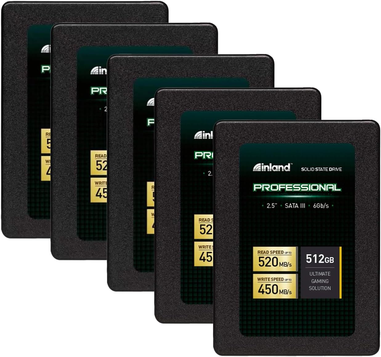 INLAND Professional 512GB SSD 5-Pack for Fast Laptop Upgrades