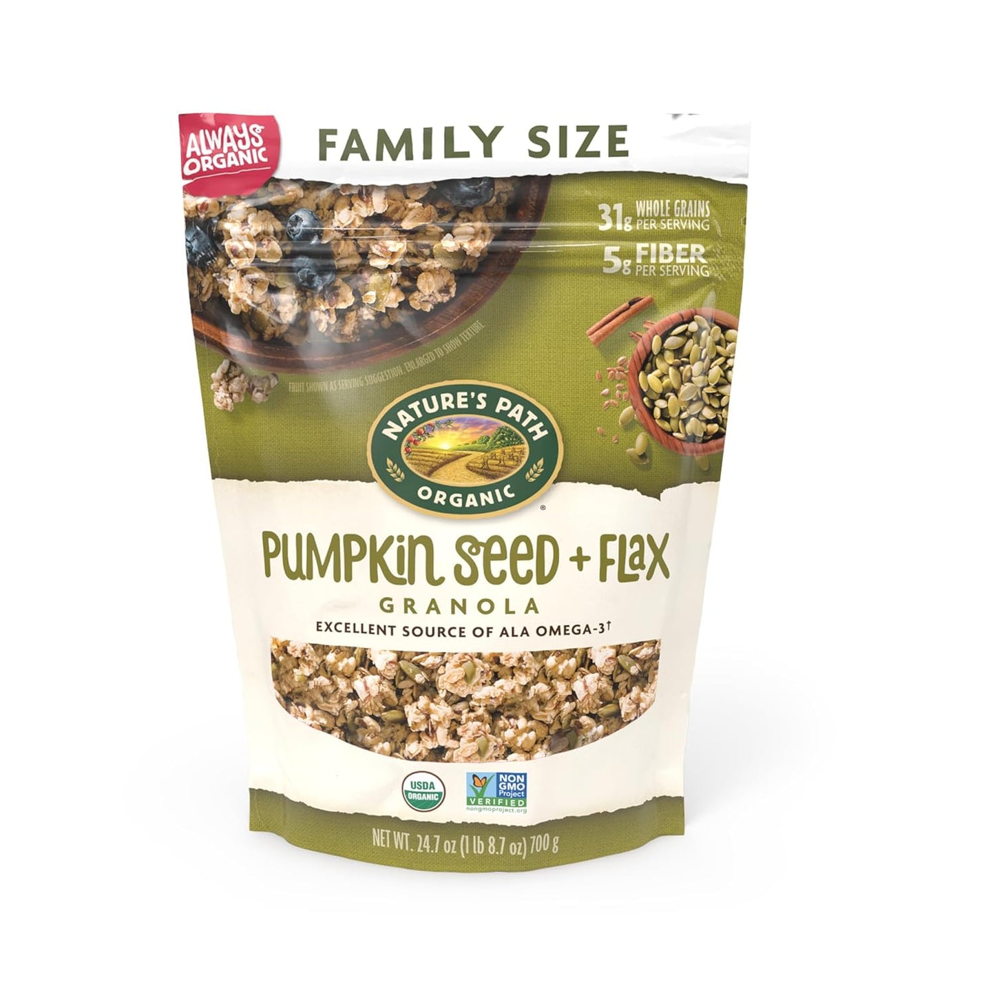 Nature's Path Organic Pumpkin Seed + Flax Granola for Health