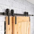 Bypass Sliding Barn Door Hardware Kit 10ft Single Track - Space Saving