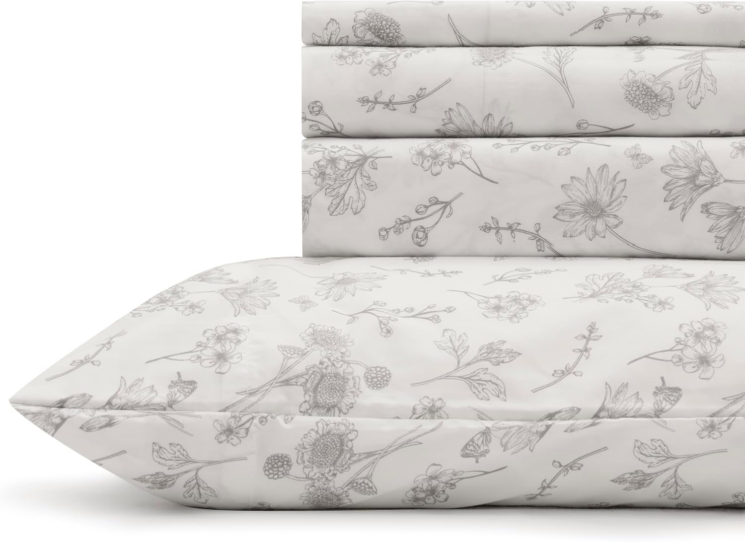 100% Cotton Printed Percale Sheets Queen Size Set for Comfort