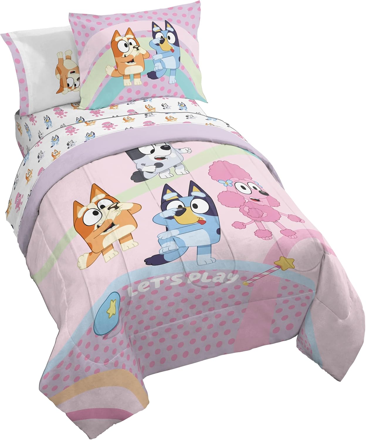 Bluey Kids Comforter Set with Sheets and Pillow Covers for Twin